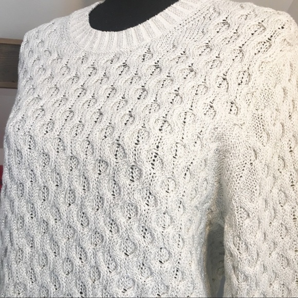 J. crew | Metallic Cable Knit Sweater Silver - Picture 3 of 8